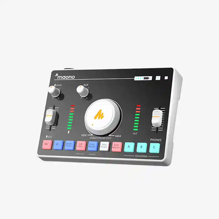 Maono Maonocaster C2 NEO One-Stop Streaming Audio Mixer, Sound Card and Podcasting Console